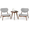 Accent Chairs Set of 2 with Side Table and Solid Wood Frame-Gray