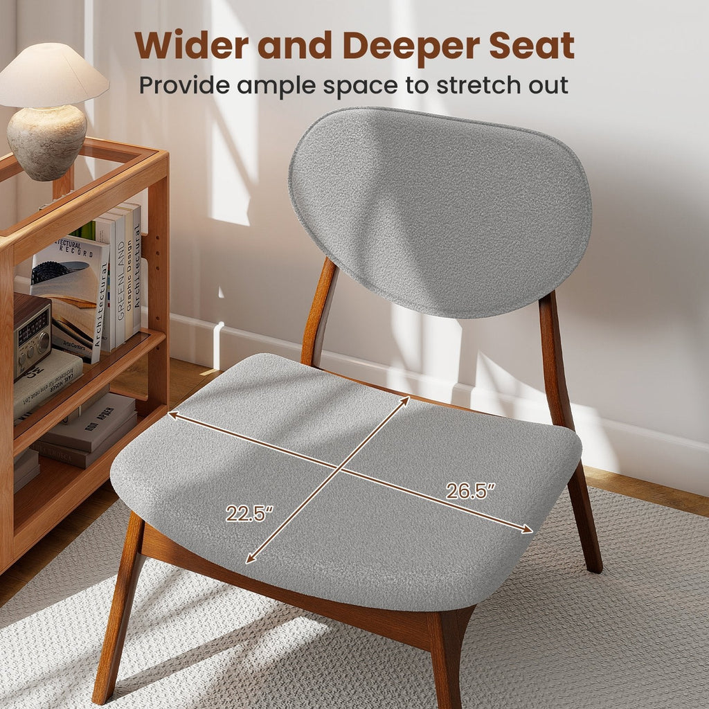 Accent Chairs Set of 2 with Side Table and Solid Wood Frame-Gray
