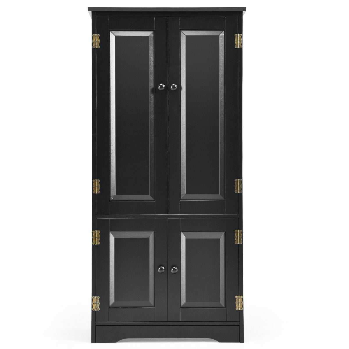 Accent Floor Storage Cabinet with Adjustable Shelves Antique 2-Door-Black