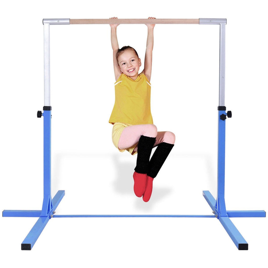 Adjustable Gymnastics Bar Horizontal Bar for Kids-Blue