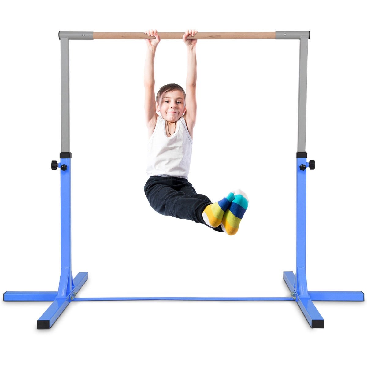Adjustable Gymnastics Bar Horizontal Bar for Kids-Blue