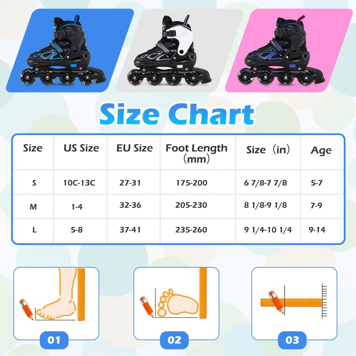 Adjustable Kids' Incline Skates 4 Sizes Adjustable Blade Roller-Purple