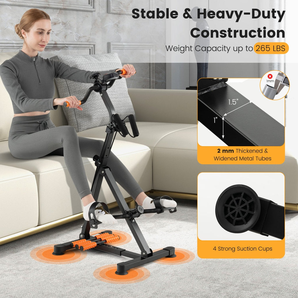 Adjustable LCD Pedal Exercise Bike with Massage-Yellow