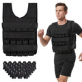 Adjustable Weighted Vest for Men and Women with Removable Iron Weights-66 lbs and M Size