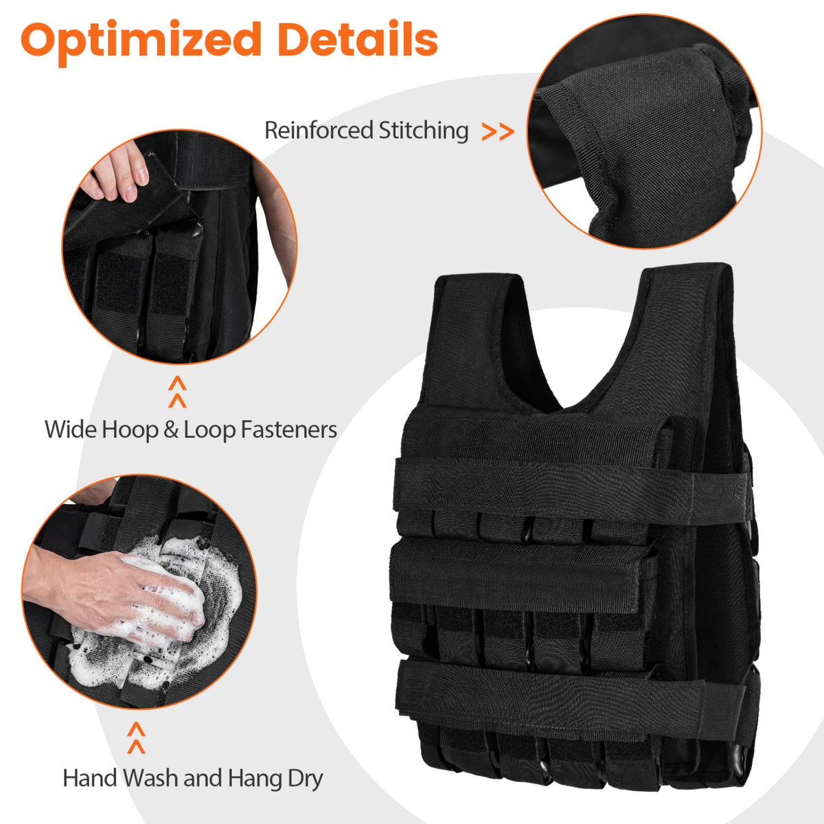 Adjustable Weighted Vest for Men and Women with Removable Iron Weights-66 lbs and M Size