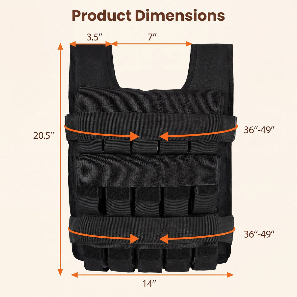 Adjustable Weighted Vest for Men and Women with Removable Iron Weights-44 lbs and S Size