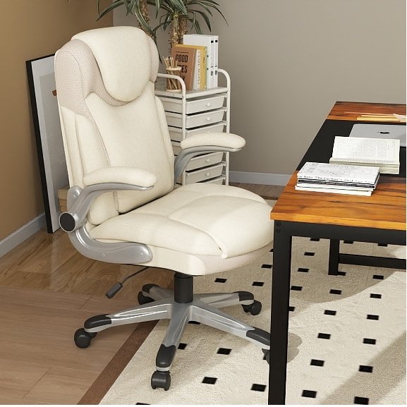 All-in-One Home Office Furniture Bundle – Ergonomic Chair, Spacious Desk, Multi-Drawer Cart, Bookshelf & Accent Chairs