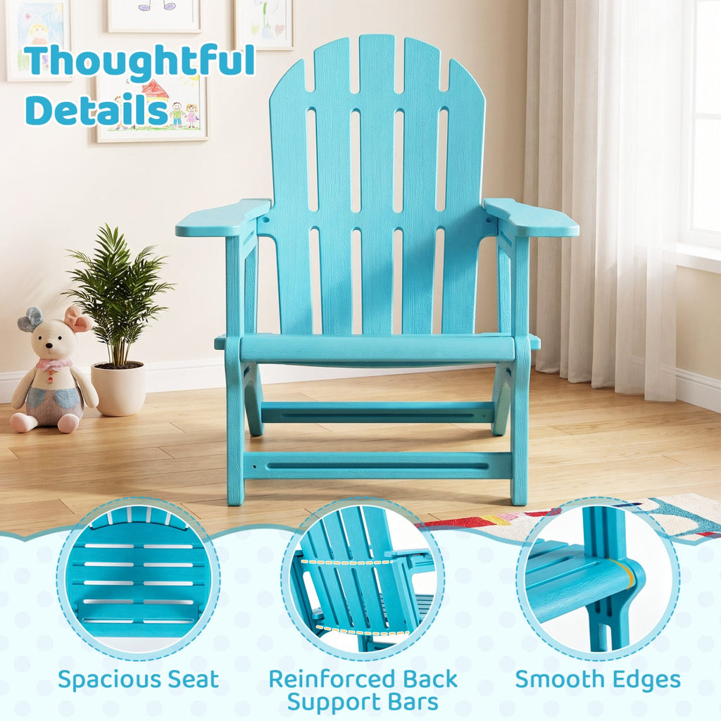 All-Weather Outdoor Kids Patio Seating with Ergonomic Design-Turquoise