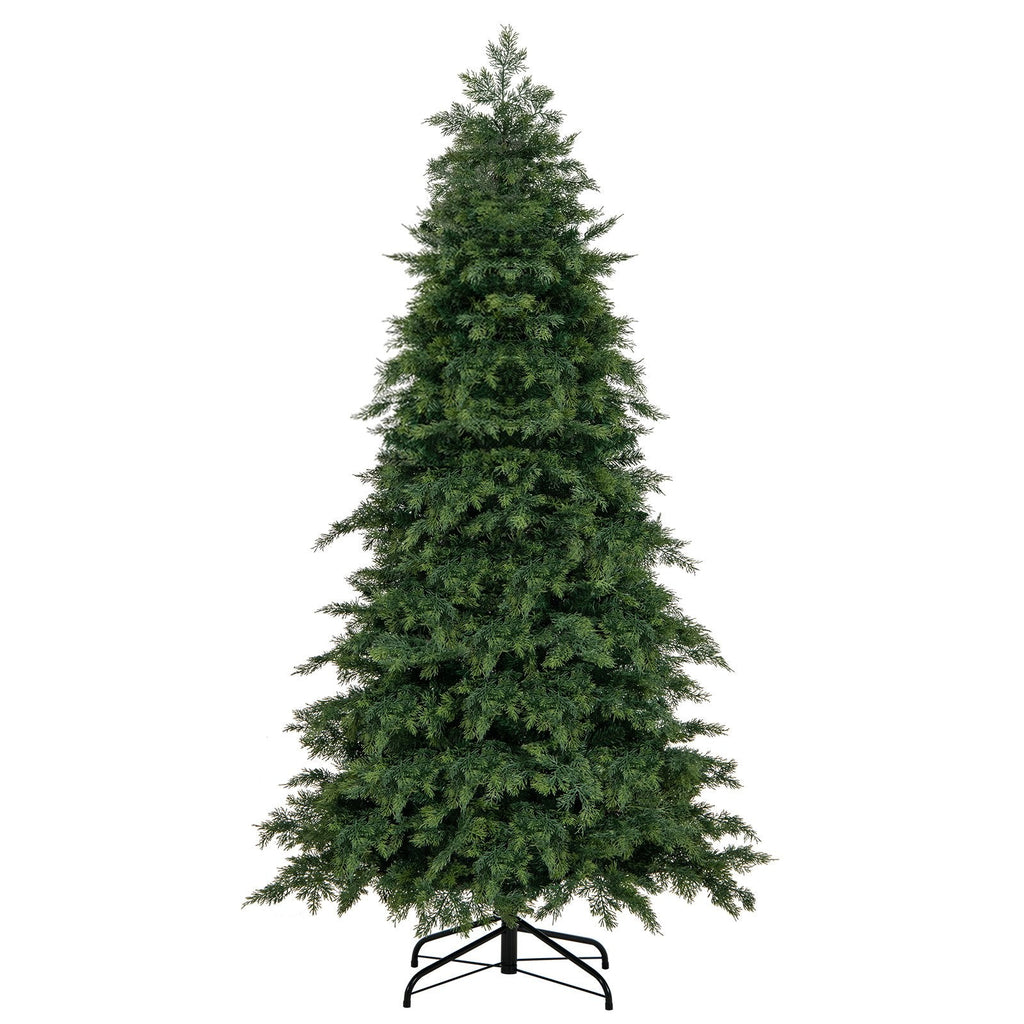 6 FT Artificial Christmas Tree, Unlit Hinged Spruce with 721 PE and PVC Tips and Metal Base