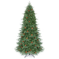 7 FT Pre-Lit Christmas Tree with 925 Tips, 61 Natural Pine Cones and 460 Warm White LEDs
