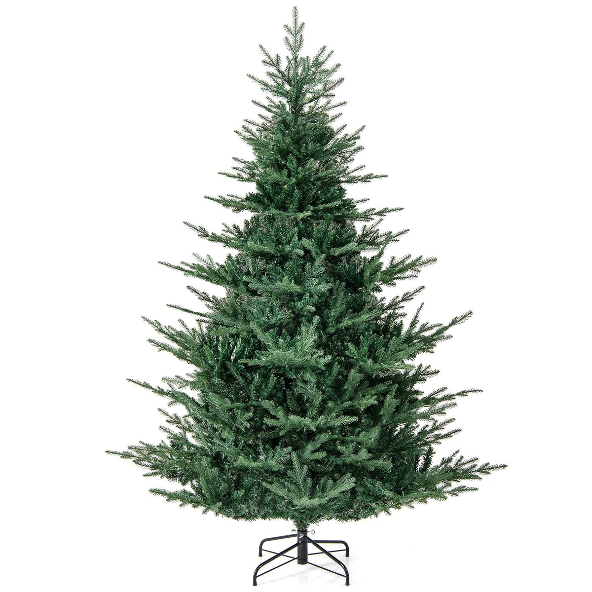 7 FT Pre-Lit Layered Christmas Tree with 1102 PE and PVC Tips and 350 Warm White LEDs