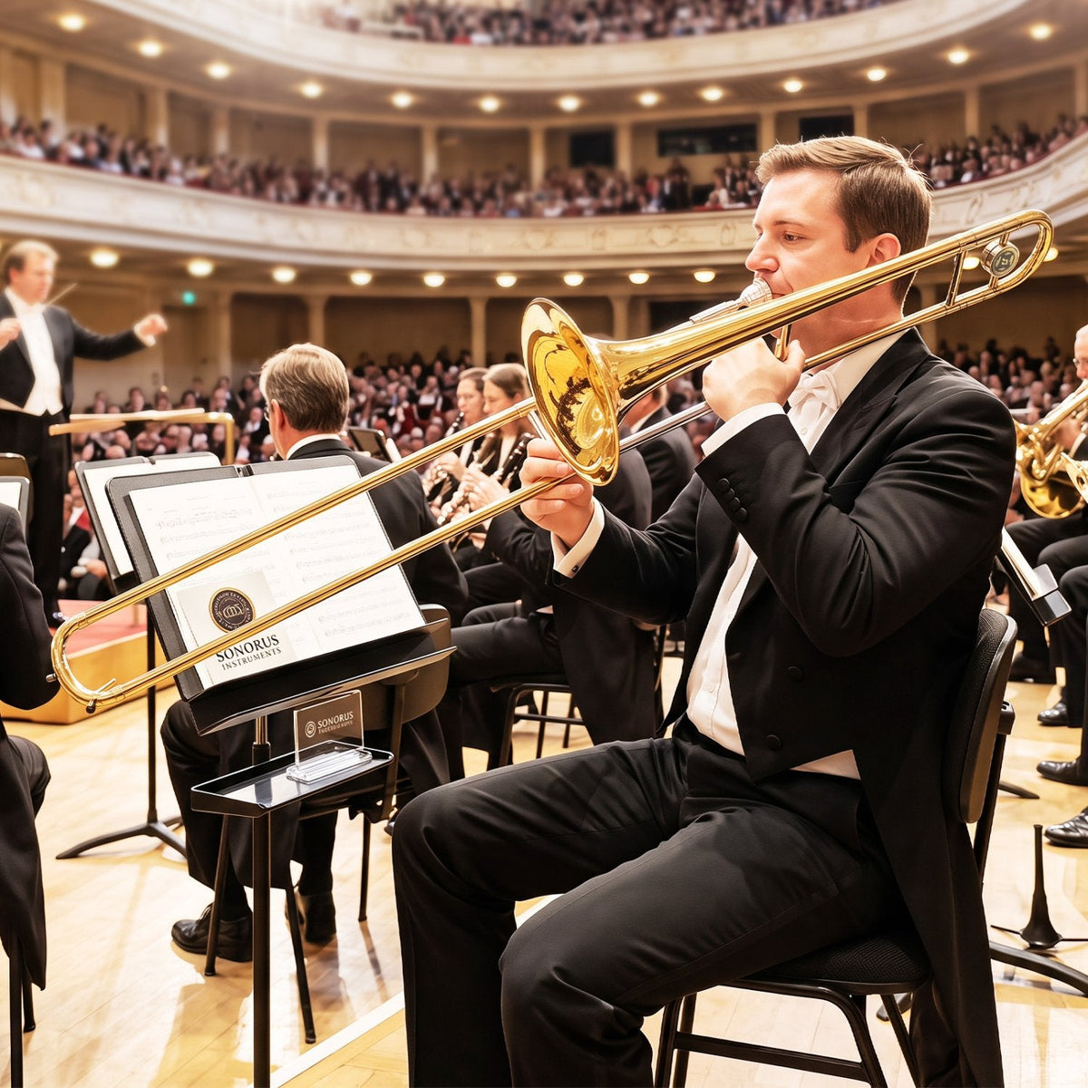 B Flat Trombone Golden Brass with Mouthpiece