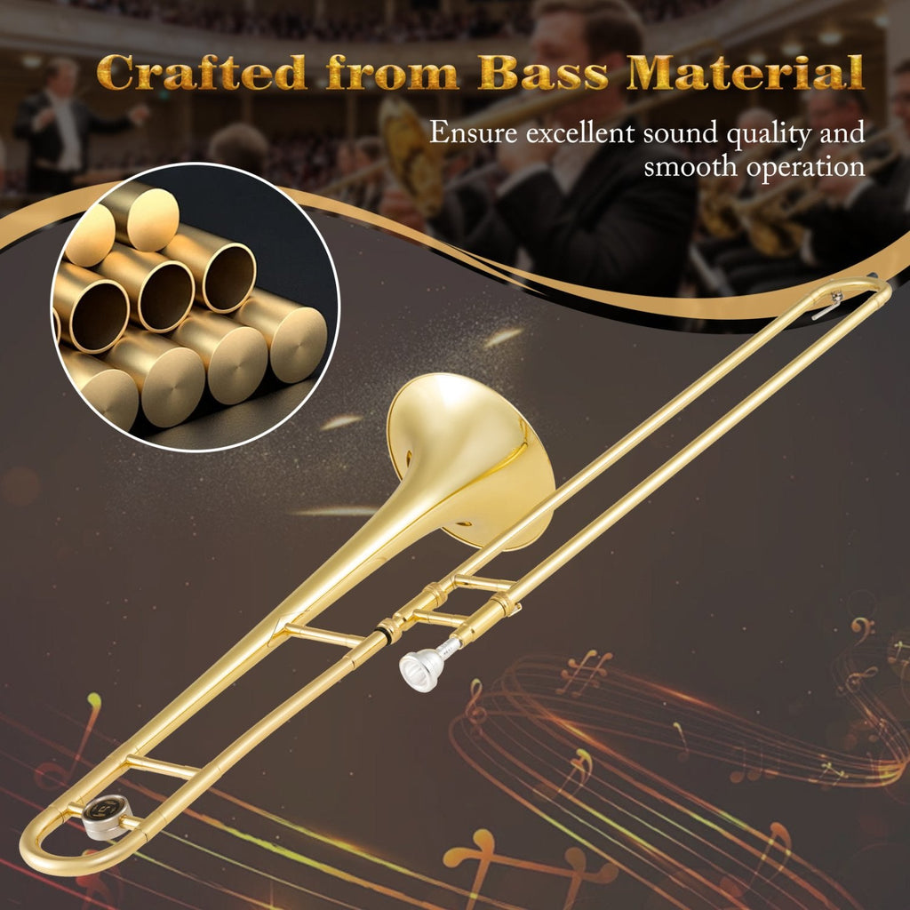 B Flat Trombone Golden Brass with Mouthpiece