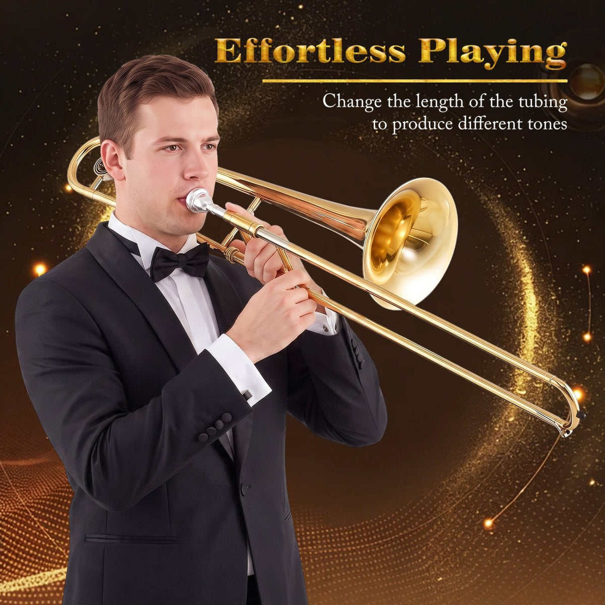 B Flat Trombone Golden Brass with Mouthpiece
