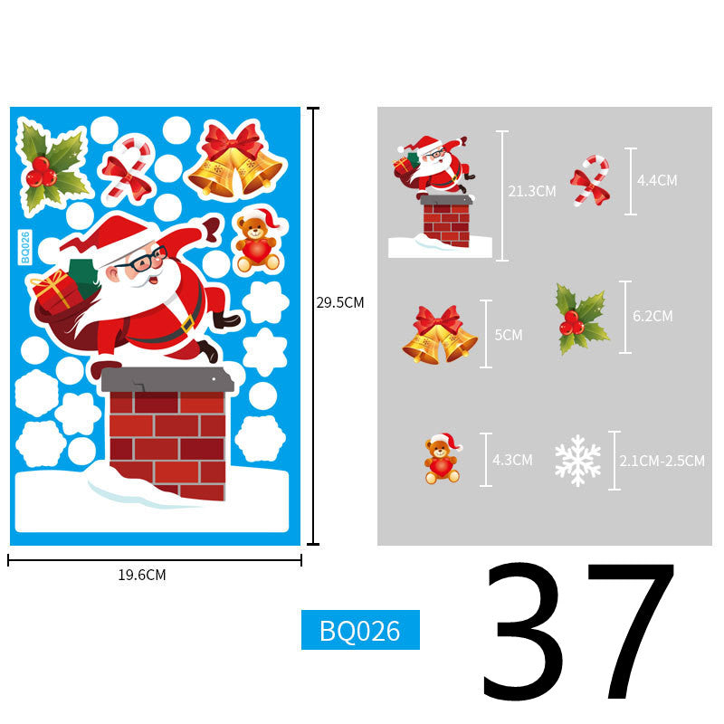 Christmas Decorations Glass Electrostatic Stickers