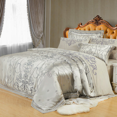 European Jacquard Satin Embroidered Bedding Set
