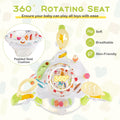 Baby Activity Center Height Adjustable Baby Bouncing Saucer with Interactive Toys-Yellow