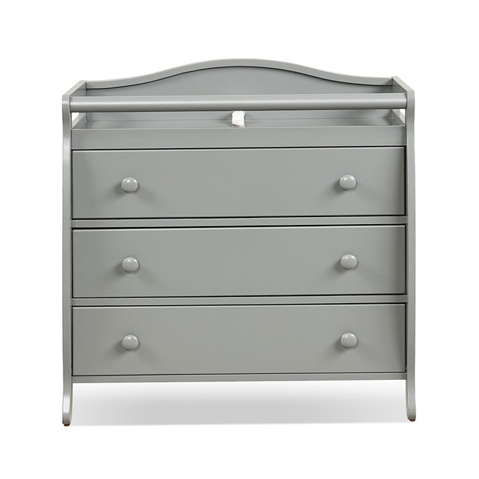 Baby Changing Table Infant Diaper with 3 Drawers and Safety Belt-Gray