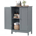 Bathroom Floor Storage Double Door Cupboard Cabinet-Gray