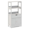Bathroom Storage Cabinet with Open Shelves and Drawer-Gray