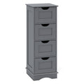 Bathroom Storage Cabinet with Cutout Handles and 4 Drawers-Gray