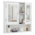 Bathroom Wall Mount Mirror Cabinet Organizer-White