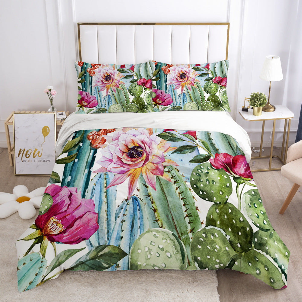 Nordic Spring Green Leaf Bedding Set