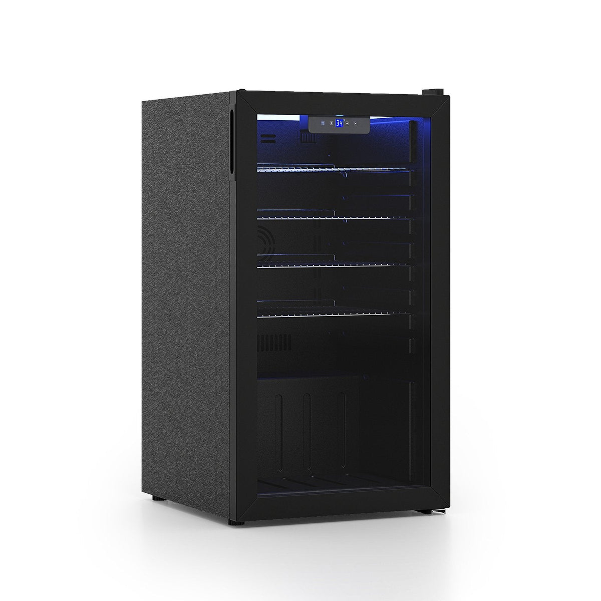 Beverage Refrigerator Cooler with Glass Door-Black