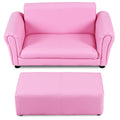 Kids Two Seat Sofa with Matching Ottoman in Pink