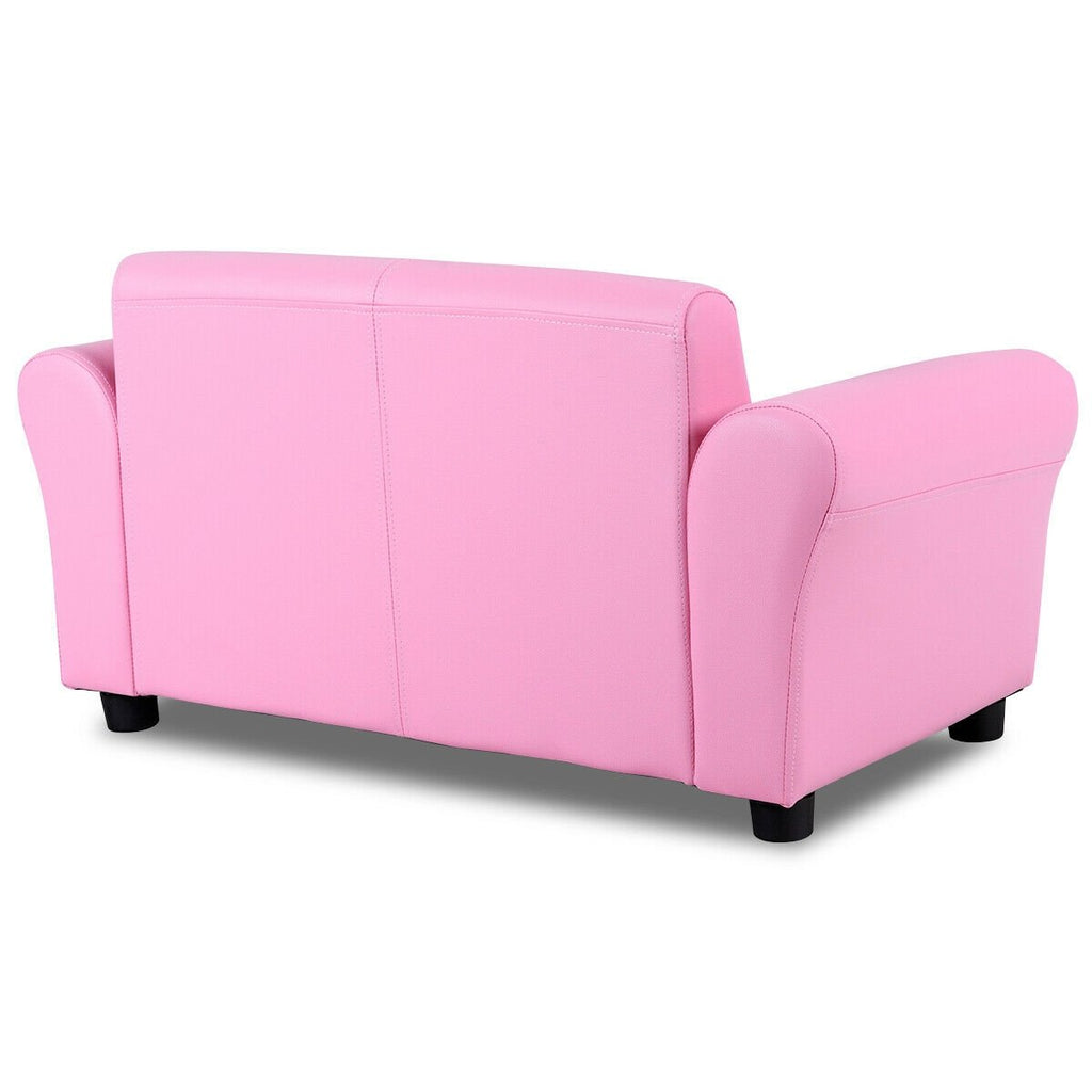 Kids Two Seat Sofa with Matching Ottoman in Pink