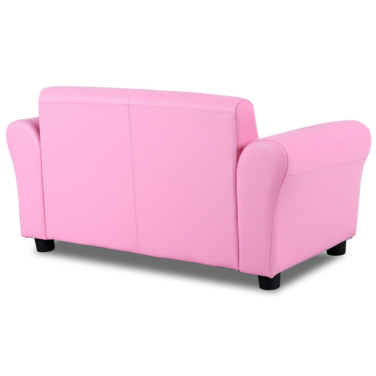 Kids Two Seat Sofa with Matching Ottoman in Pink