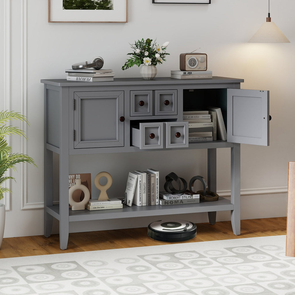 Buffet Sideboard Cabinet with 2 Doors and 2 Drawers-Gray