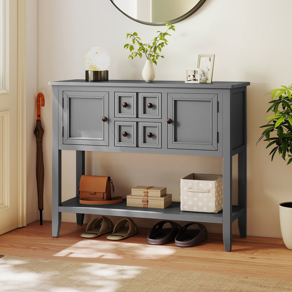 Buffet Sideboard Cabinet with 2 Doors and 2 Drawers-Gray