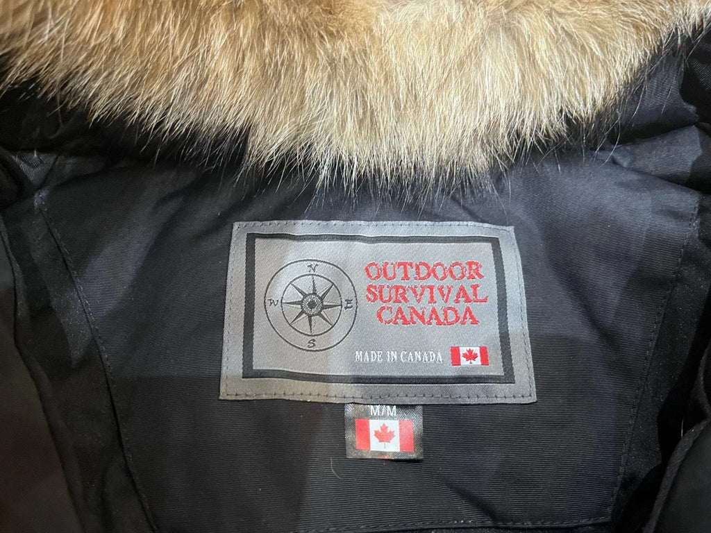Outdoor Survival Canada Men's Desna -40 Down Bomber Jacket - Black, Large - ON DISPLAY