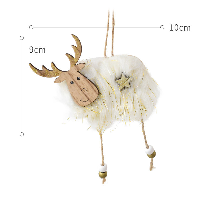 Wool Felt Christmas Ornaments Deer Santa Tree Set