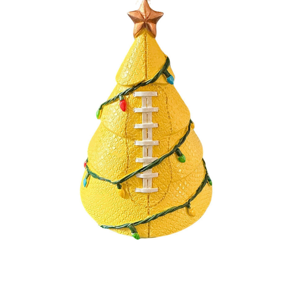 Sports Ball Christmas Tree Figurine - Resin Holiday Tabletop Decoration