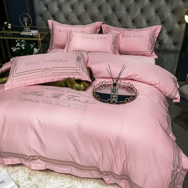 Tencel Embroidered Washed Cotton Bedding Set