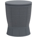 11 Gallon Patio Cooler Side Table, Outdoor Cooler Bar Table with Height Adjustable Top, Drainage Plug, Grey