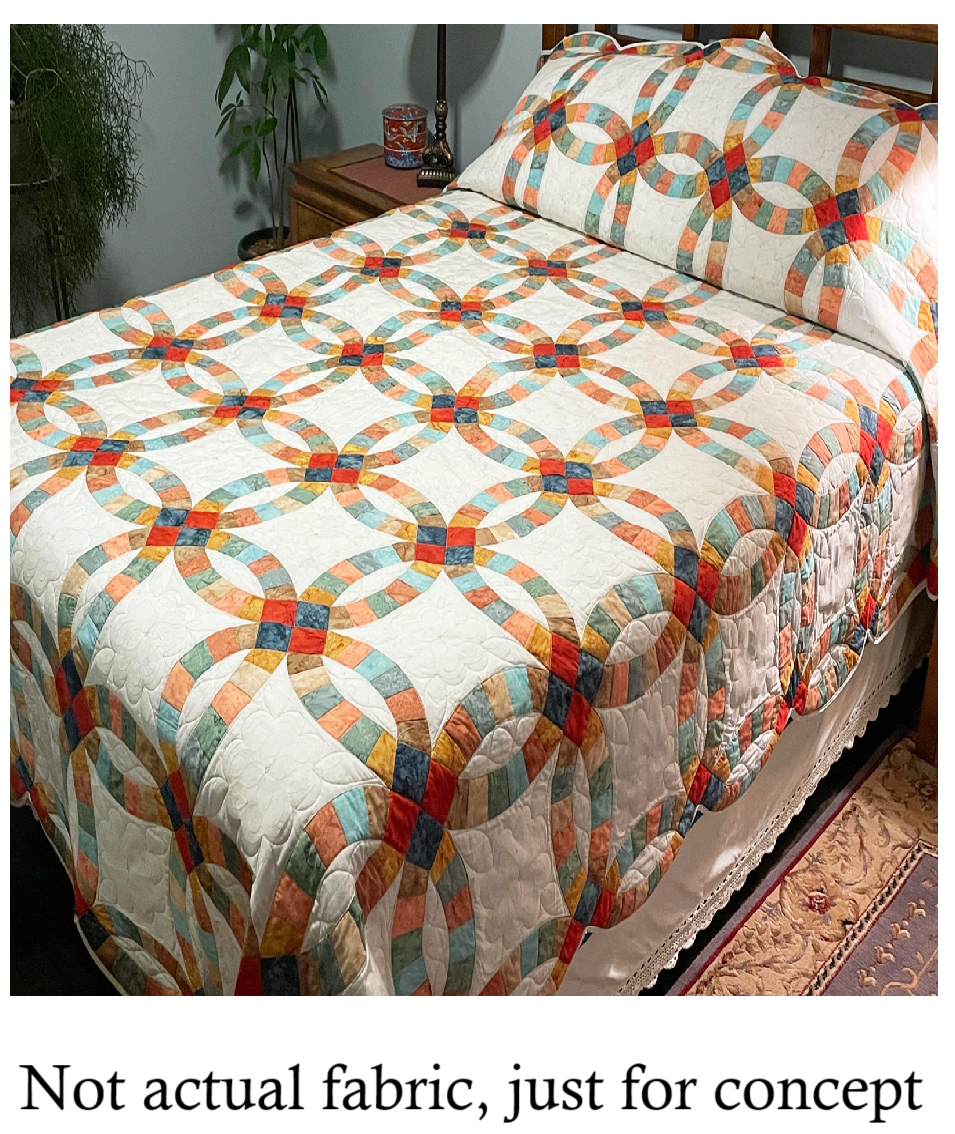 Windham Fabrics - Multi Double Wedding Ring Cheater