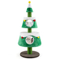 60 Inch Christmas Tree Cat Tower with Two Through Condos and Thick Posts