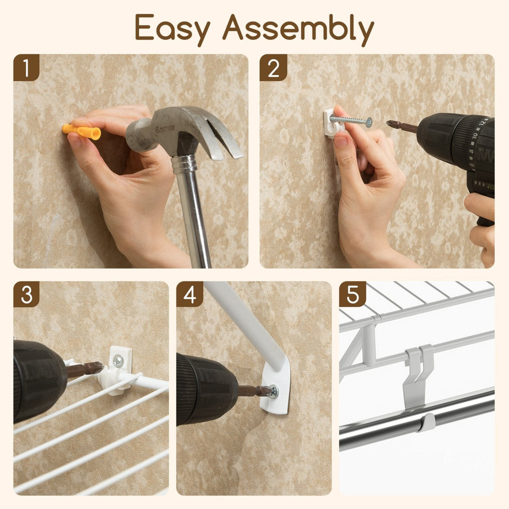 Closet Shelves Wall Mounted with Ventilated Metal Wire Shelving Kit