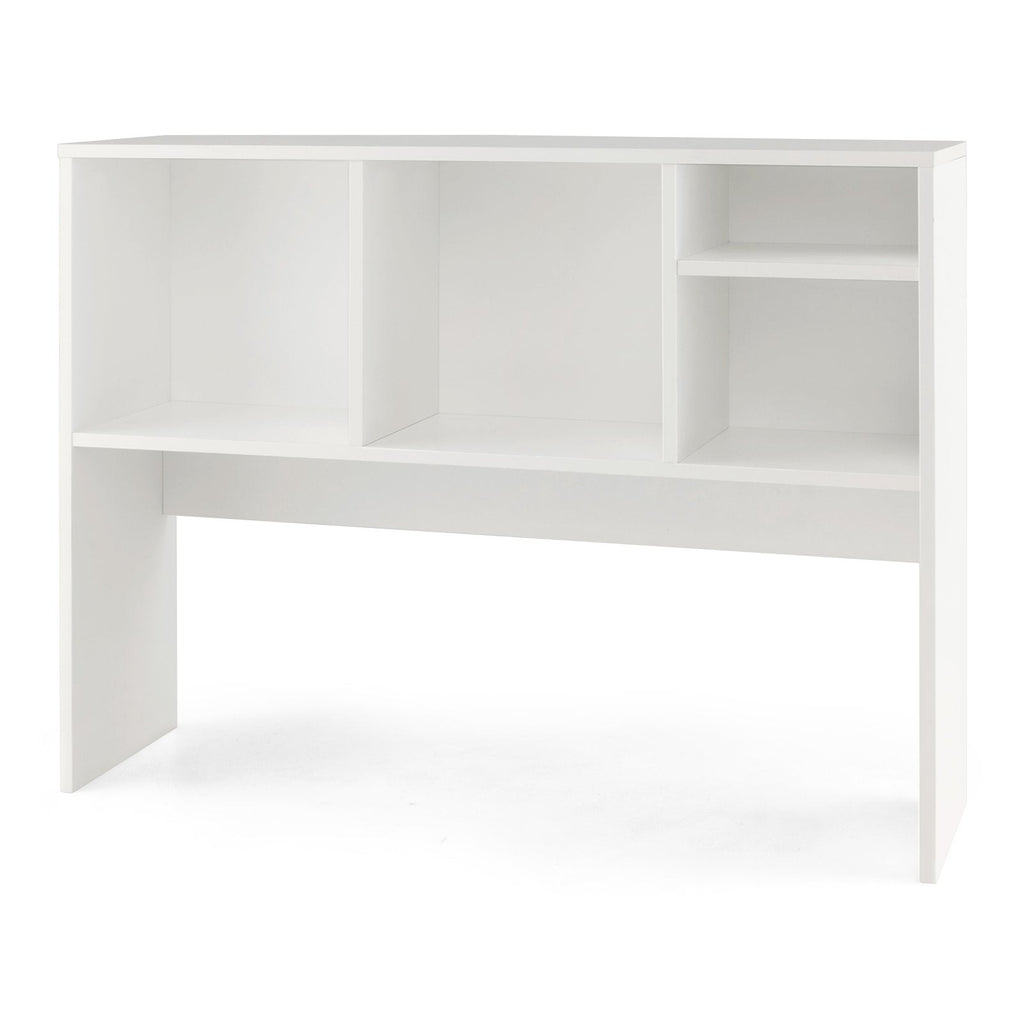 Desktop Bookcase with 4 Cubbies and Open Back Compartment, White