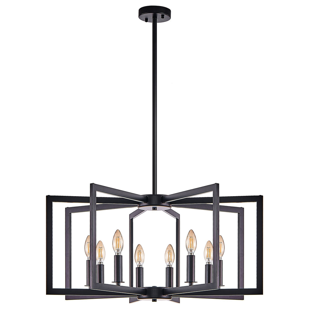 27-Inch Black Geometric 8-Light Chandelier (United States Delivery Only)