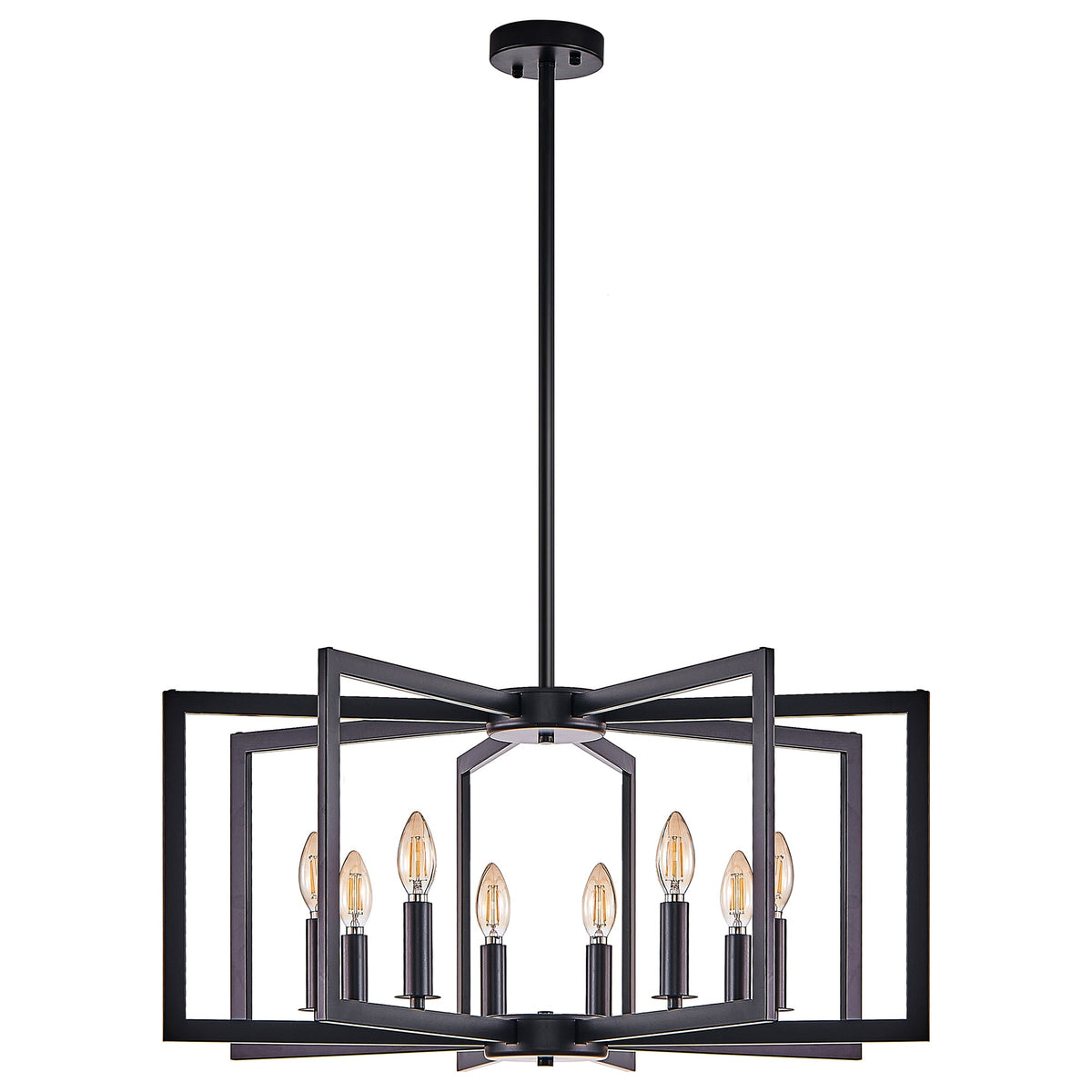 27-Inch Black Geometric 8-Light Chandelier (United States Delivery Only)