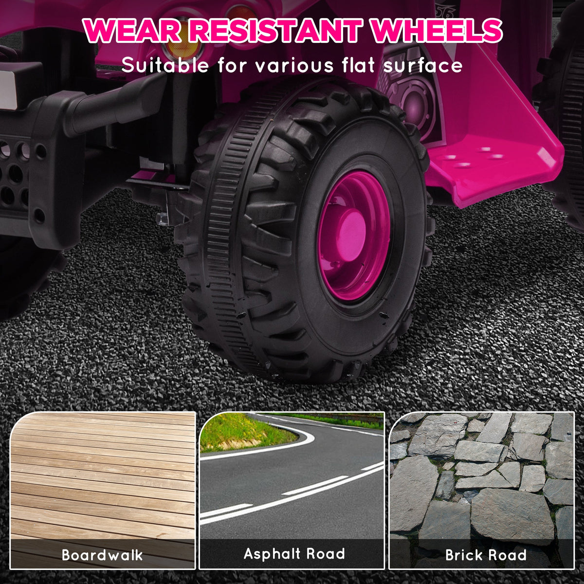 6V Kids ATV Quad w/ Music, Forward, for 2-6 Years, Pink