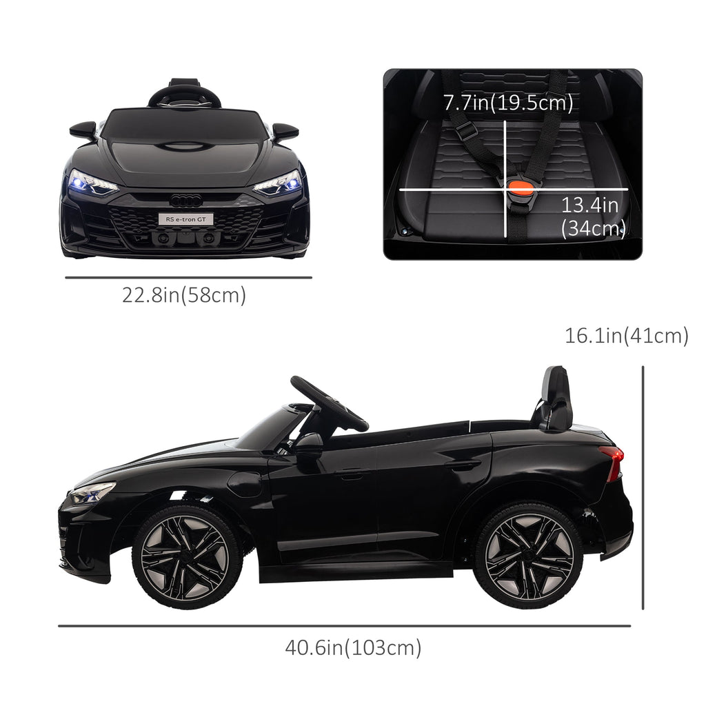 Ride-On Toy On Car with Remote Control, 12V 3.1 MPH Electric Ride for Kids w/ Suspension System, Horn Honking, Black