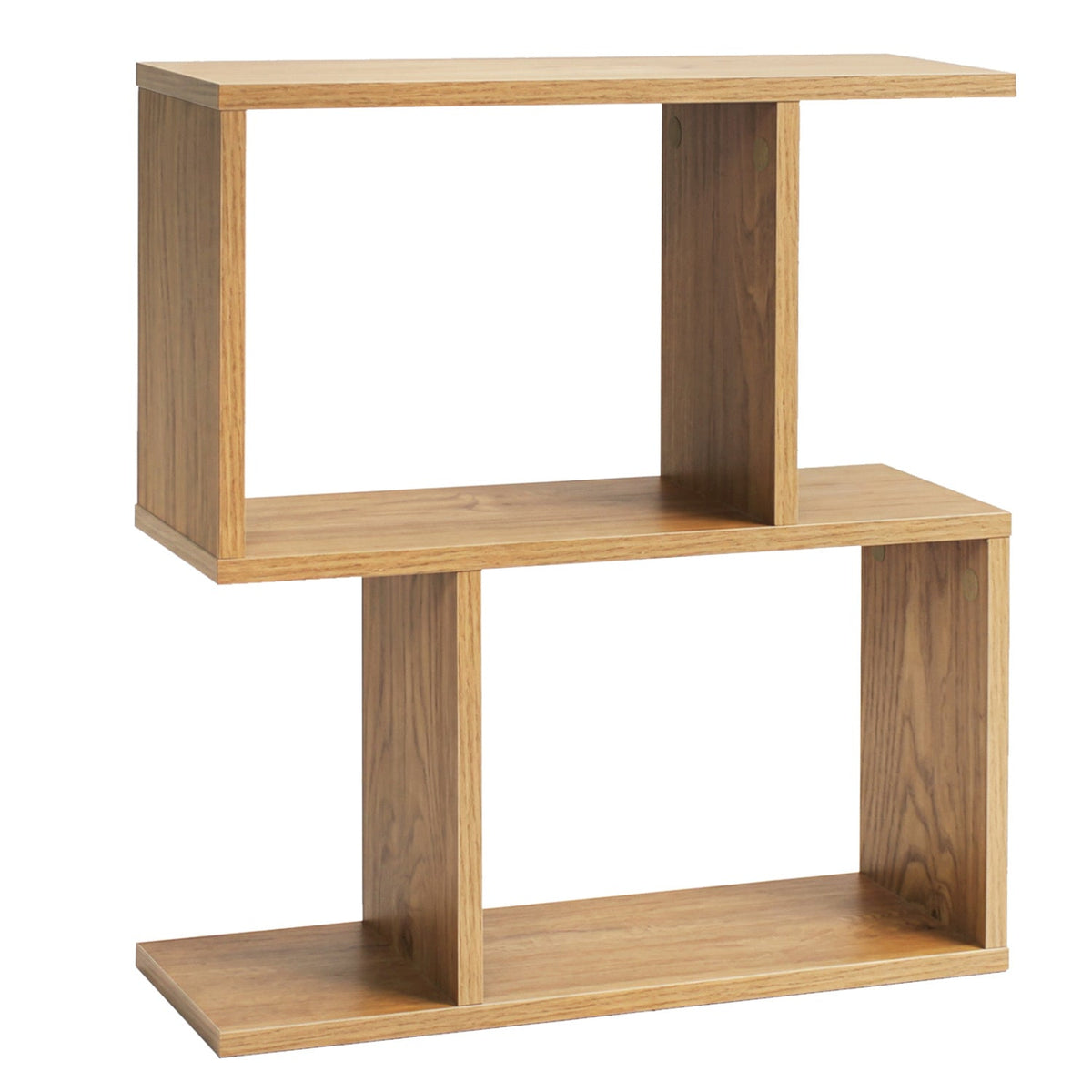Decorative Storage Shelf Featuring Open Layout and Non-Slip Foot Pads Room Separator-Natural