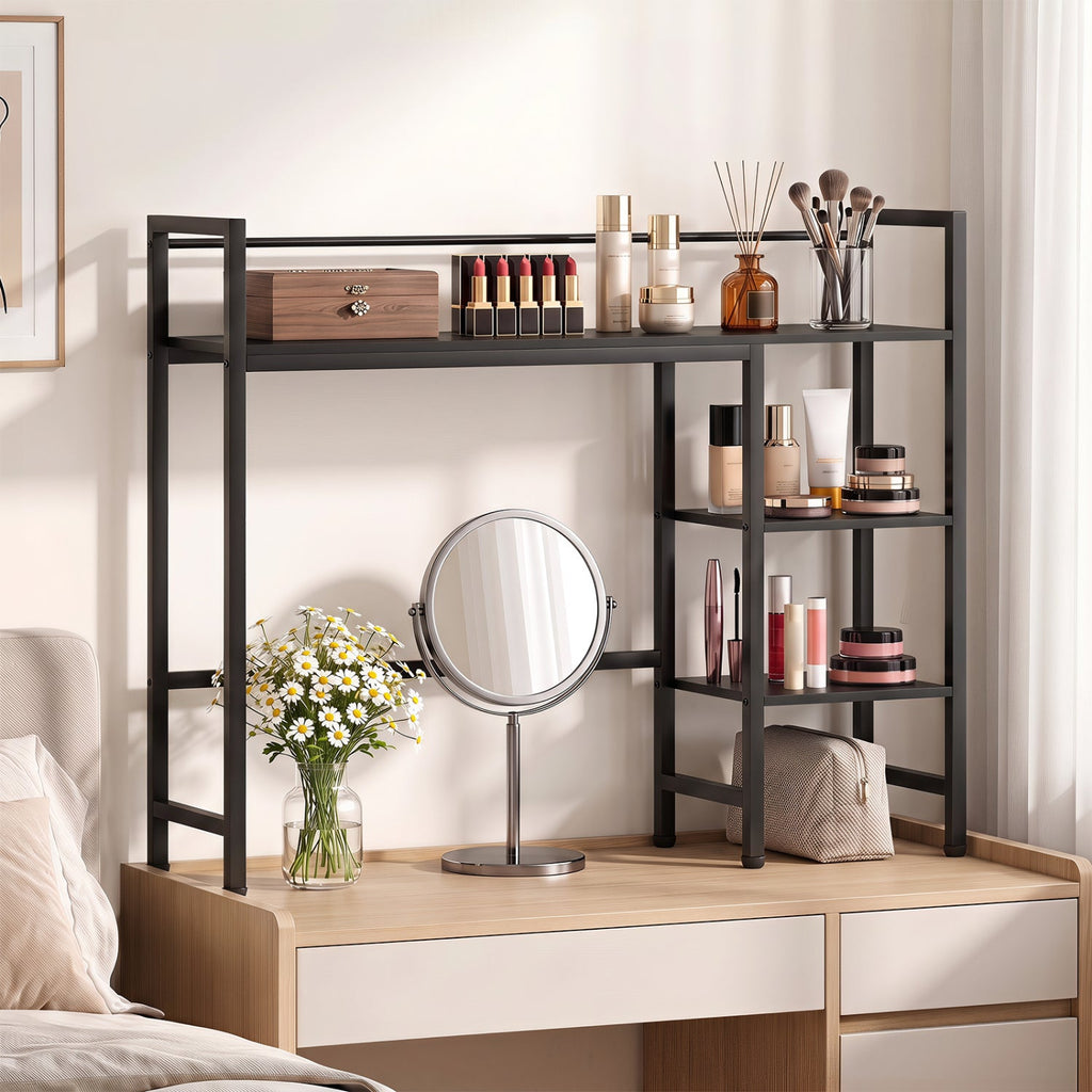 Desktop Bookshelf 38.5 inches W with Storage Display Rack for Home Office-Black