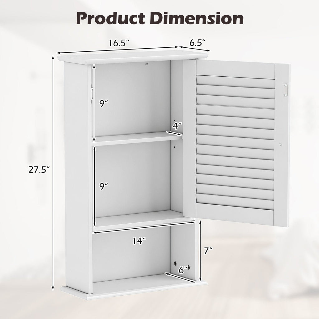 27.5 Inch H Wall Hanging Bathroom Storage Cabinet