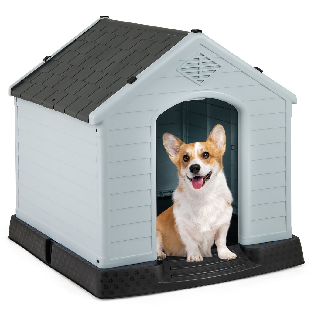 Dog House for Small Dogs Waterproof Plastic with Elevated Floor-S